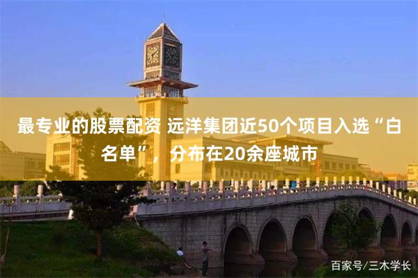 最专业的股票配资 远洋集团近50个项目入选“白名单”，分布在20余座城市