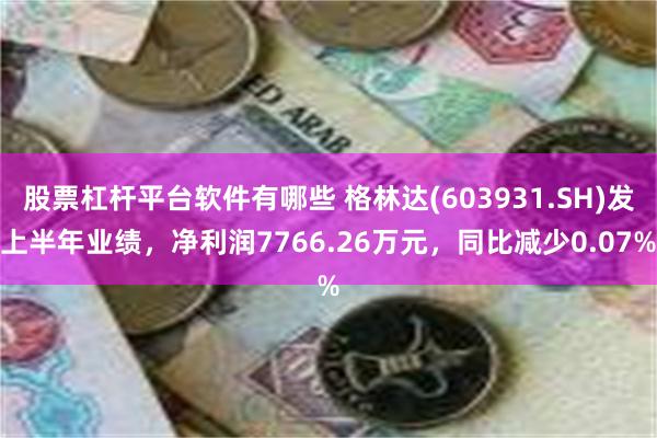 股票杠杆平台软件有哪些 格林达(603931.SH)发上半年业绩，净利润7766.26万元，同比减少0.07%