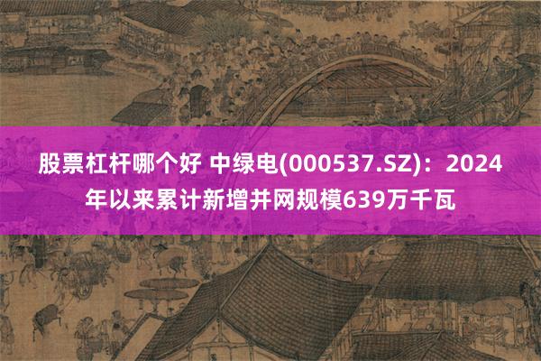 股票杠杆哪个好 中绿电(000537.SZ)：2024年以来累计新增并网规模639万千瓦