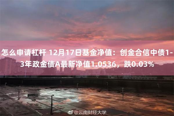 怎么申请杠杆 12月17日基金净值：创金合信中债1-3年政金债A最新净值1.0536，跌0.03%