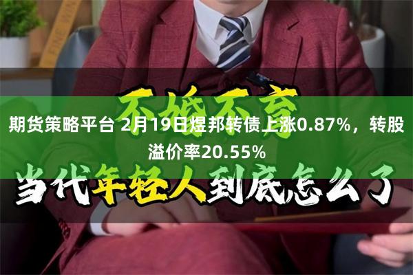 期货策略平台 2月19日煜邦转债上涨0.87%，转股溢价率20.55%