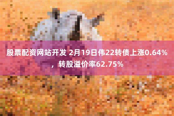 股票配资网站开发 2月19日伟22转债上涨0.64%，转股溢价率62.75%